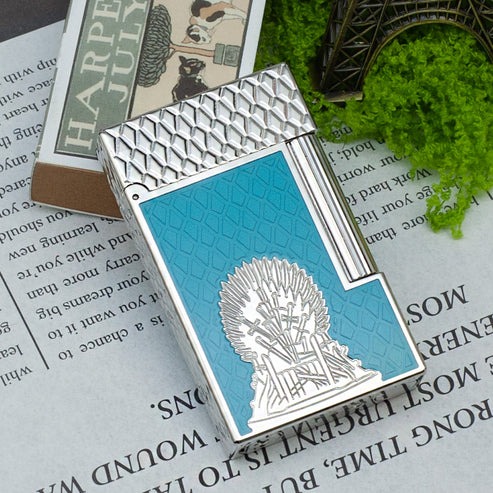 Double Flames S.T. Dupont Ligne 2 Game of Thrones Lighter – Fire Orange with Dragon Scale Design #196 - Image 3