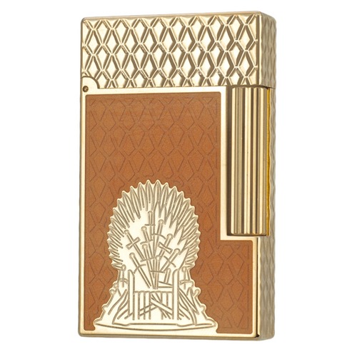 Double Flames S.T. Dupont Ligne 2 Game of Thrones Lighter – Fire Orange with Dragon Scale Design #196