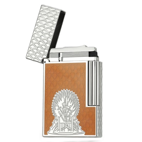 Double Flames S.T. Dupont Ligne 2 Game of Thrones Lighter – Fire Orange with Dragon Scale Design #196 - Image 12