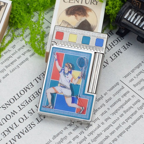 Double Flames S.T. Dupont Ligne 2 Casablanca Multicolor Mosaic Lighter#201 - Image 2