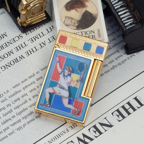 Double Flames S.T. Dupont Ligne 2 Casablanca Multicolor Mosaic Lighter#201 - Image 3