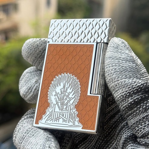 Double Flames S.T. Dupont Ligne 2 Game of Thrones Lighter – Fire Orange with Dragon Scale Design #196 - Image 4