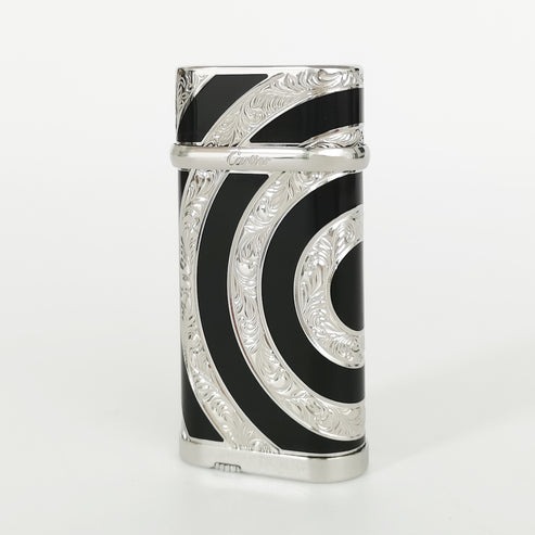 Cartier Royking Gas Lighter Gold Black Vintage #024 - Image 3