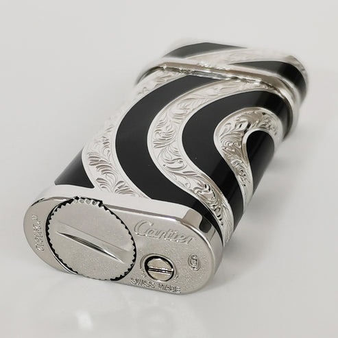 Cartier Royking Gas Lighter Gold Black Vintage #024 - Image 4