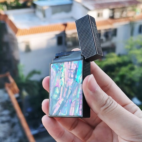 Colorful Shells Lighter Refillable Cigar Lighters Open Cover Crisp #178 - Image 5